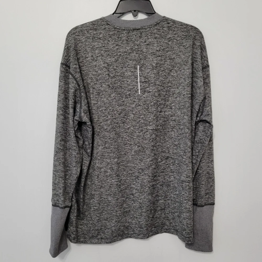 Nike Women's Element Long Sleeve Running Shirt‎ Size XXL Heathered Grey & Black